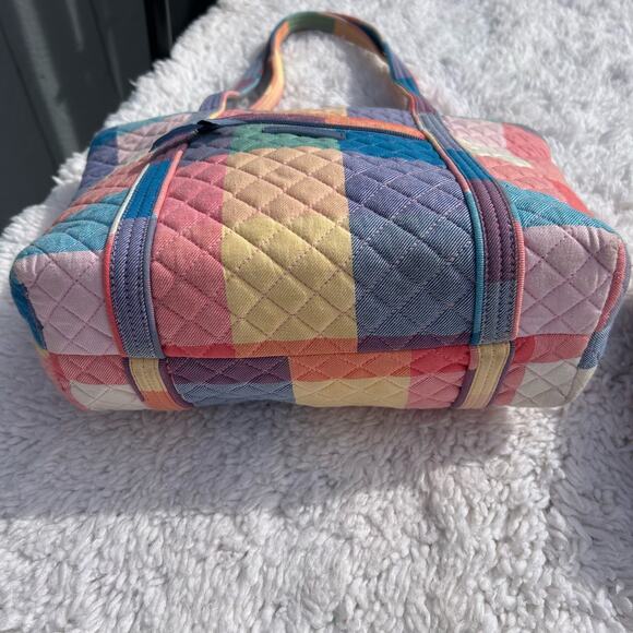 Vera Bradley Tropics Plaid Candy Colors Small Tote & Cosmetic Bag (3A- DM) - Picture 3 of 11